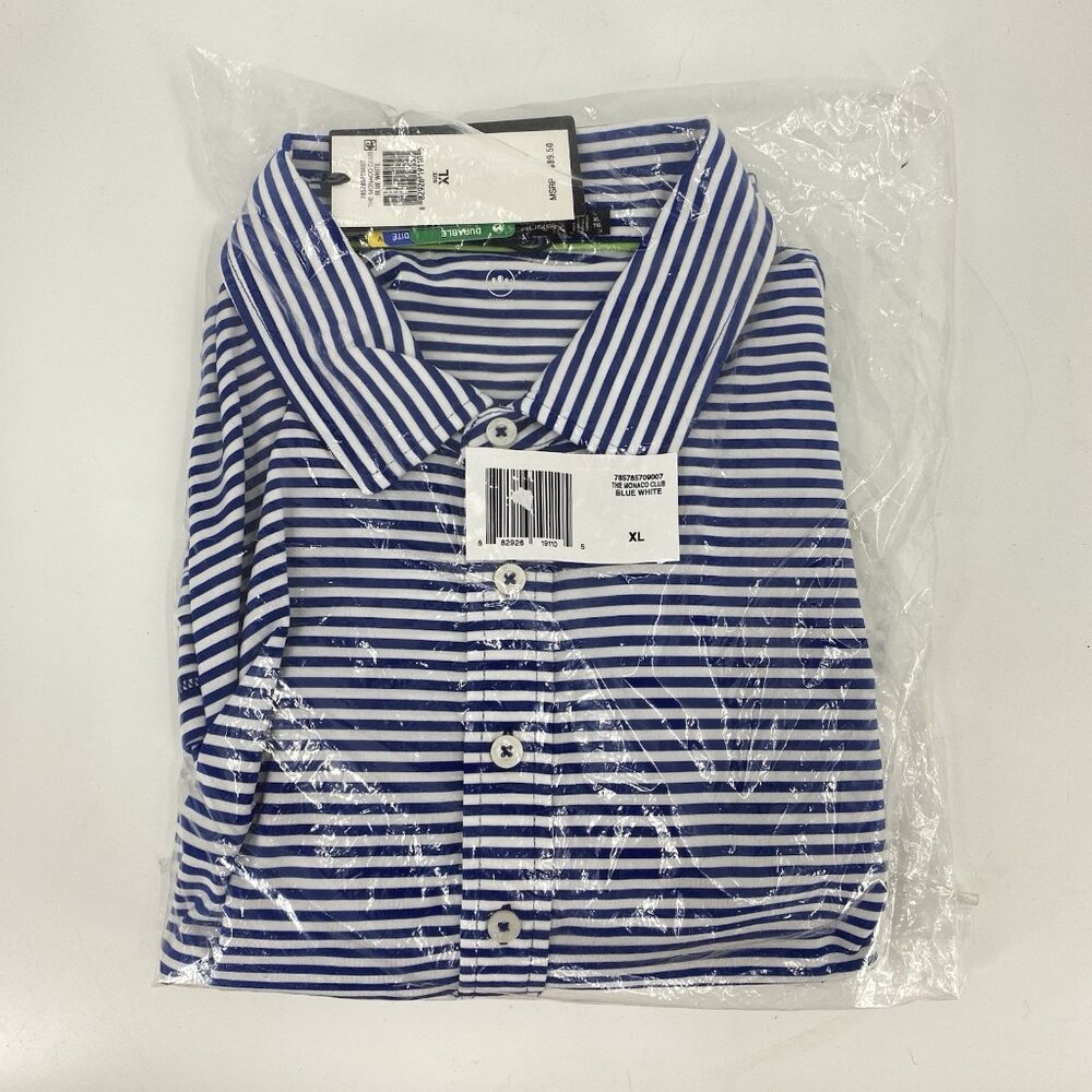 RLX Ralph Lauren Monaco Club Shirt Blue White Stripe NWT Mens XL
